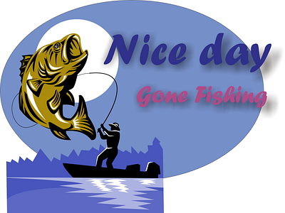 Gone fishing graphic design