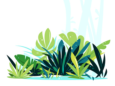 Jungle plants composition foliage illustartion jungle nature plants vector