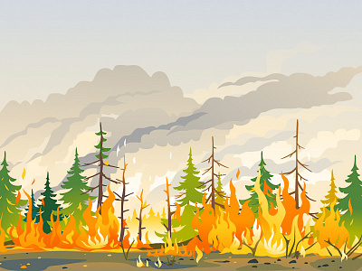 Burning Forest by Oceloti Design on Dribbble