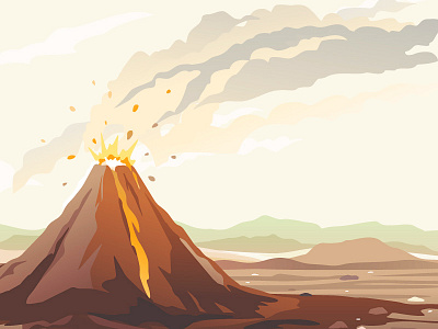 Volcano eruption disaster eruption illustration landscape nature vector volcano