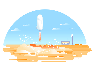 Rocket launch exploration illustration launch mars rocket vector