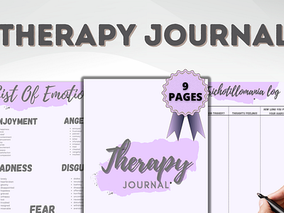 THERAPY JOURNAL accessories design branding design graphic design illustration logo planner print design printable ui