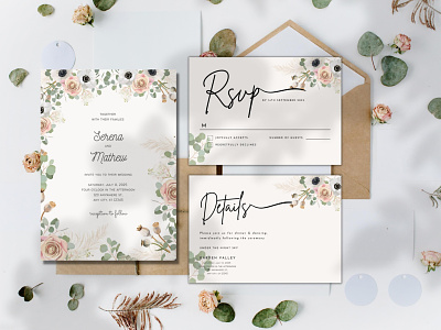 Invitation Print Ready- Evite Wedding Card Layout accessories design graphic design invitation design print design printable