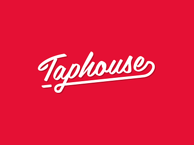 Taphouse calligraphy logo red white