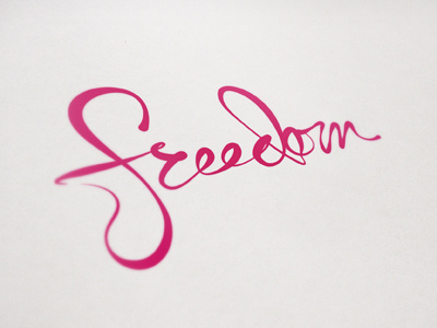 Freedom lettering script typography