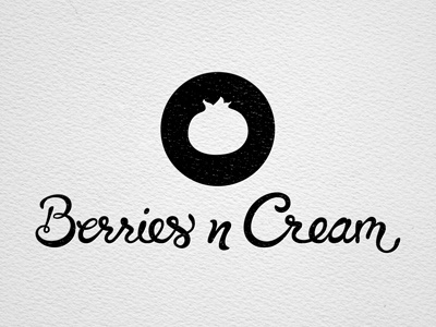 Berries n Cream Logo berry branding circle fruit lettering logo script type