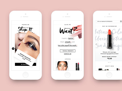 Sephora Collection Refresh carousel educational forms interactive layout mobile module product tiles typography ui visual