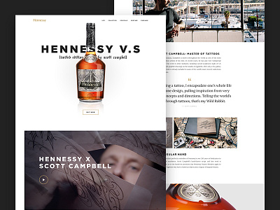 Hennessy LE carousel editorial gallery interactive layout module product tiles typography ui visual web