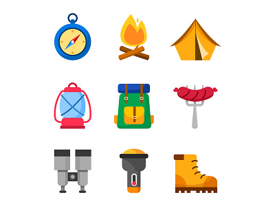 Summer Camping Icons