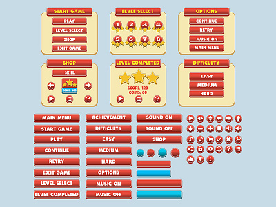 Game Simple Flat Gui Pack