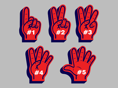 Counting Finger Glove Sport Fans counting fans finger five glove hand illustration one sport supporters vector