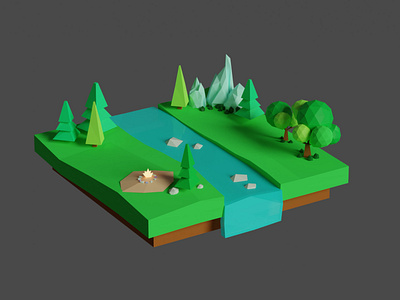 Low poly design 3d game low poly