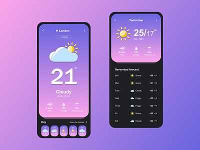 Weather app app app design design figma interface mobile mobile app mobile app design mobile ui screen ui ui design user interface ux weather weather app web design