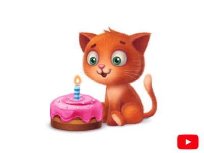 Birthday cat animation cake candle cat icon tutorial video