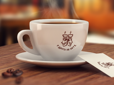 Friend 3d coffee cup logo
