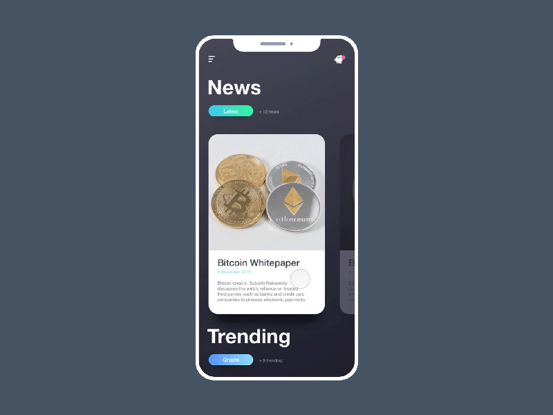 CryptoApp design mobile ui ux