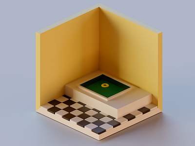 Yellow 3D BathRoom 3d cube room room