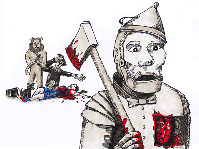 “Lion, once Scarecrow grabs that brain, the rest is yours.” copic dorothy ink micron pen tinman wizard of oz