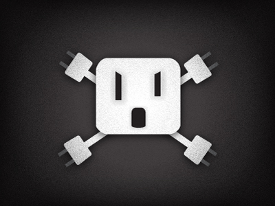 Electrical Outlet Skull-n-Crossbones black jolly roger outlet safety skull and crossbones white