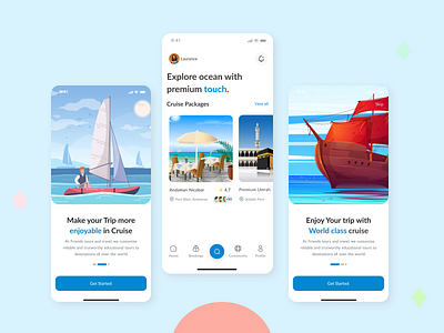 Cruise Travel Agency - Mobile App branding graphic design ui