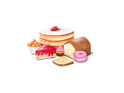 Bakery & Sweets art bakery bread cakes colourful concept. donut illustration sweets