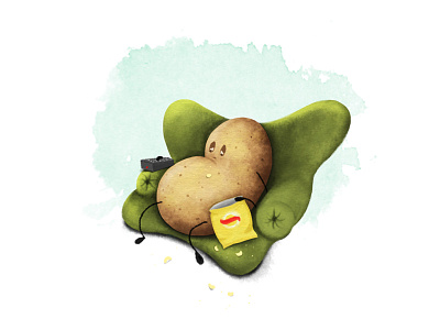 Couch Potato couch empty state illustration potato watercolor