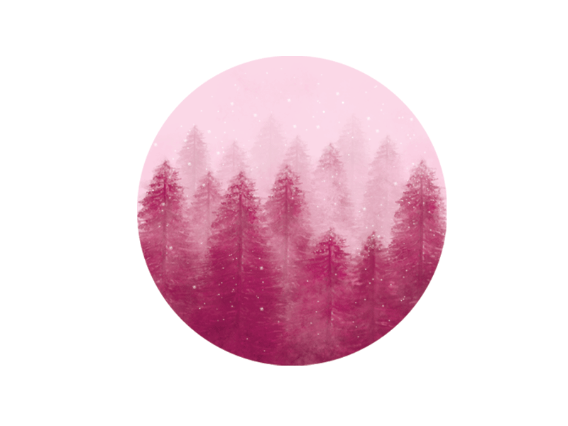 Pink forest frame by frame gif illustration pink snow trees winter