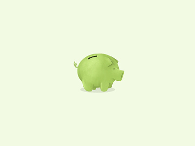 Piggy the saver. green illustration. money pig savings value
