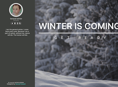 Genarel winter design graphic design heropage homepage landing page profile page design ui ux webdesign