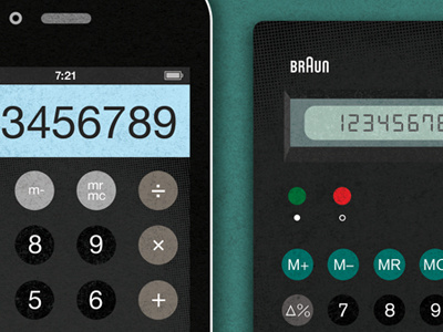 iPhone / Braun Calculator calculator design bureau dieter rams editorial illustration iphone technology