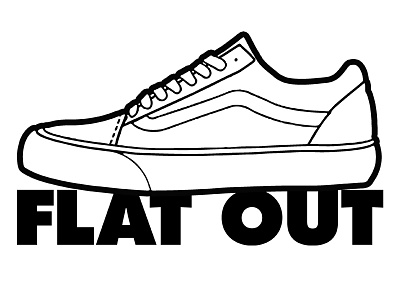 FLAT OUT - TShirt Design. footwear illustration sneaker trainer vans