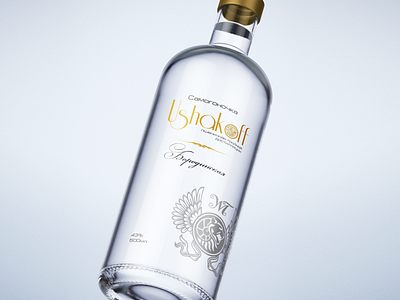 label for vodka Ushakoff