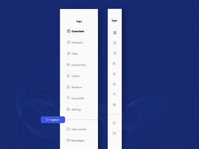 Side navigation / toggle  Menu UI design