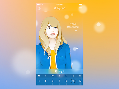 Thesedays app calendar cycles gradients illustration ios particles