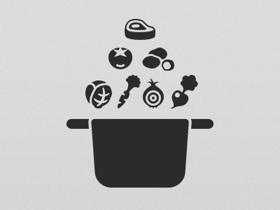 Soup ingredients glyph icon pictogram vegetables