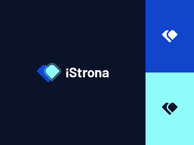 iStrona - Logo Design blue branding design icon identify illustration logo modern typography website