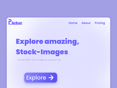Pictur - Stock-Images Website Design Concept branding graphic design landing page purple stock-image stock-image landing page ui web design