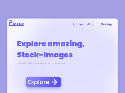 Pictur - Stock-Images Website Design Concept branding graphic design landing page purple stock image stock image landing page ui web design