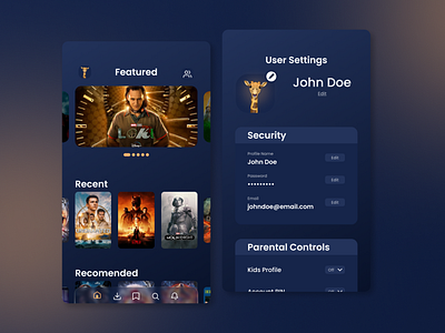 Streaming Service App Concept