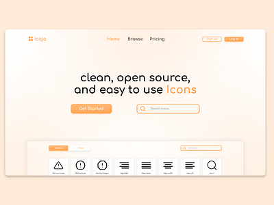 icon Library Landing Page