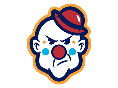 Grumpy Clown illustration logo