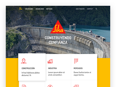 Sika Redesign block blocks branding design layout redesign refresh unsplash web webdesign website yellow