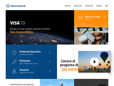 Banco General Redesign block blocks branding design layout orange redesign refresh unsplash web webdesign website