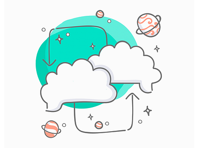 Knowledge Sharing brain cloud design hub illustration landing landing page mind planet skore space ui