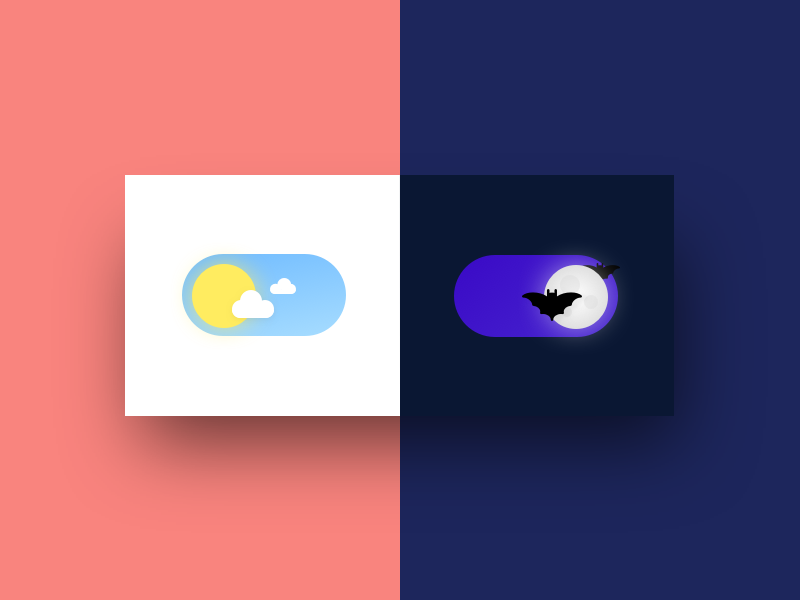 Day Mode / Night Mode ui component austin designer austin bats uidesign ui dark theme toggles toggle