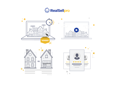 Realsellpro Web parts concept creative design real estate vector website