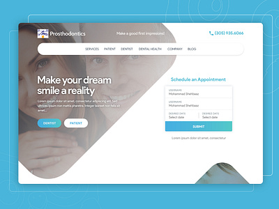 Dental Client Redesign dent dental dentist moochuelo redesign website