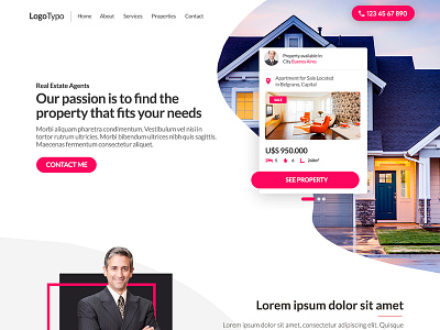 Home page Agent Real Estate concept