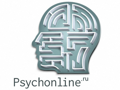 Psychonline design face head identity logo maze profile