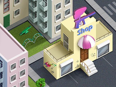 Map Town 1 a city in miniature a house with a lawn a house with columns city city map city style pikselart cottage draw a map house icon home otrisovany private house pikselart pikselart city shop shop painted icon of the store the store on the map